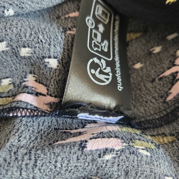 ba&sh Naia Dress Boho Printed Ikat Black Relaxed Mini Flowy Women Medium - Picture 14 of 14